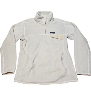 Patagonia Re-Tool Snap-T Fleece Pullover Womens XL White Polartec Thermal Retro